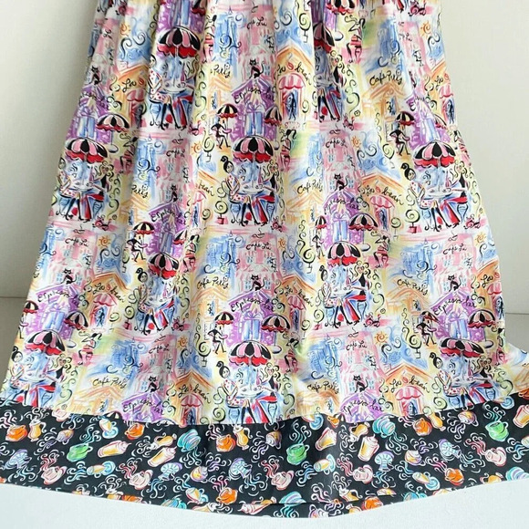 Dee's Designs Handmade Parisian  CAfe Print Pinafore Dress S - Picture 7 of 10